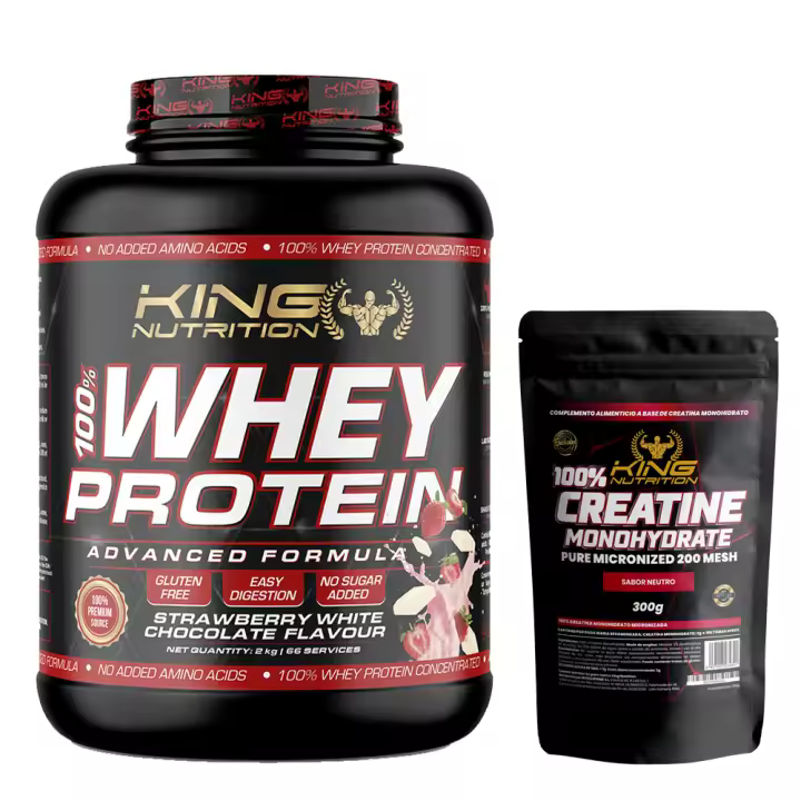 King Nutrition 100% Whey Protein 2kg + Creatina monohidratada 300gr mejora tu rendimiento y aumenta la masa muscular* - 1