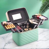 Caja De Maquillaje Para Viajes De Gran Capacidad En PU Cuero Portátil Organizador Multicapa De Cosméticos Para Mujeres Caja De Almacenamiento De Toallitas Europeas - details 1