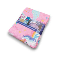 Unicornio - Colcha Bouti Unicornio Verano Fantasía 170 x 250 Cm (Cama 90 - 105 Cm) Unicornio, Rosa, amarillo, nubes, estrellas - details 2