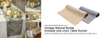 Corredor De Mesa De Lona Vintage Jute Natural Para Bodas Y Fiestas De Navidad Textil Para El Hogar Decoración De Paisaje Rústico - details 0