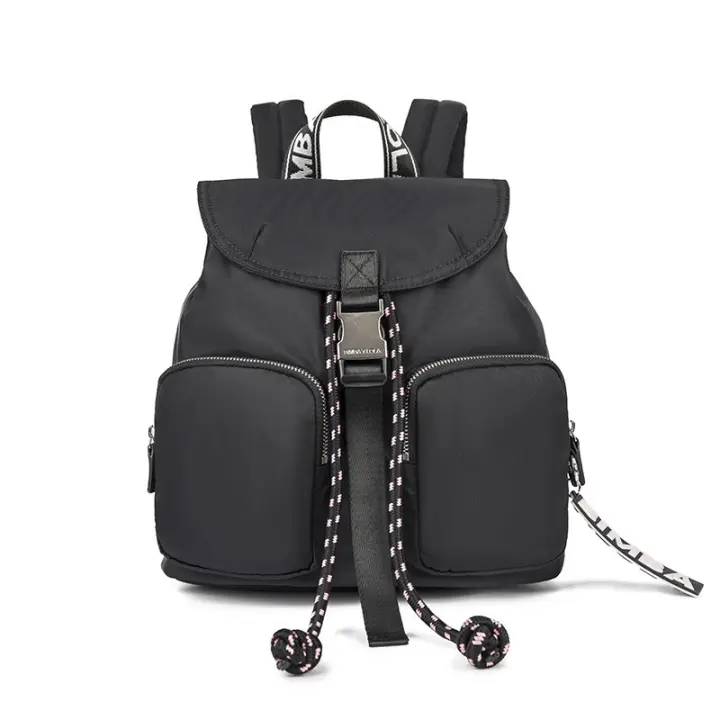 Nueva Mochila de Material de Nailon Para Mujer, Mochila Informal de gran capacidad a la moda, Mochila Escolar Japonesa impermeable con Cordón - 1
