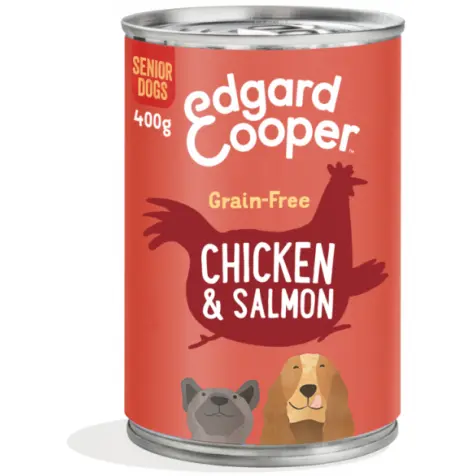 Edgard & Cooper Senior Grain Free Pollo y Salmón Perro Latas 400 gr - 1
