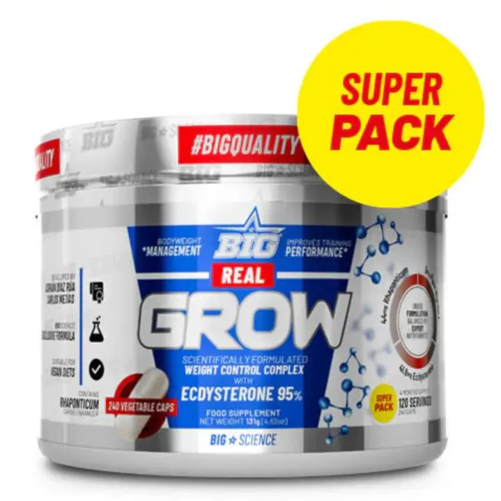 REAL GROW de Big Crecimiento Muscular Natural - SUPER PACK 240 caps - - 1