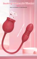 Juguete Sexual Para Mujeres Rose-Toy Dildo Vibrador Con Estimulador De Clítoris Y Lengua Licking Sucker De Silicona Médica - details 6