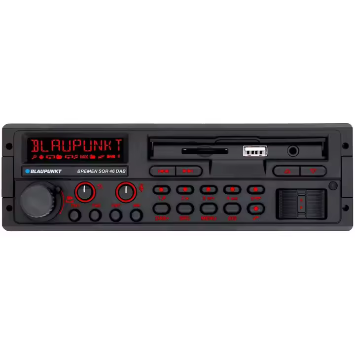 BLAUPUNKT BREMEN SQR 46 DAB Autorradio 1DIN con Calidad de Sonido, radio de culto de los años 80, Bluetooth, 4 x 50W - 1
