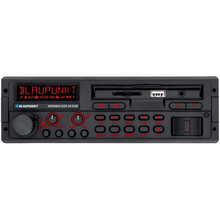 BLAUPUNKT BREMEN SQR 46 DAB Autorradio 1DIN con Calidad de Sonido, radio de culto de los años 80, Bluetooth, 4 x 50W - 1