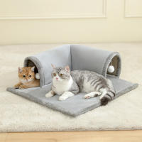 Cama Para Gato Con Túnel Multifuncional Para Gatos De Interior Con Bolas Colgantes Cama De Actividades Para Gatos Material De Algodón 100% - details 6