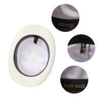 Sombrero Derby De Lana Negra 100% Para Hombres Y Mujeres Lining De Satén Estilo Formal Fedoras Para Fiestas Y Complementos De Magia Talla Ajustable - details 13