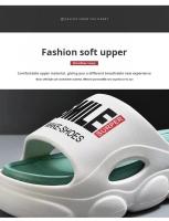 Zapatillas De Hombre Verano Playa Antideslizantes Suaves Sandalias Ultra Ligeras Con Letras Resistentes Al Agua Para Baño Y Uso Diario - details 2
