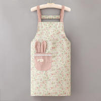 Delantal De Lona Floral Pequeño Y Fresco Para Mujer Verano Transpirable Con Correa Y Bolsillos Para Cocina Y Café - details 6