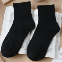 Calcetines finos de verano para hombre, 3 pares, color sólido transpirable, negro, blanco y gris, algodón puro a media pantorrilla, absorbentes del sudor y desodorantes para todas las estaciones - details 10