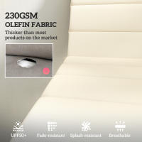 Outsunny Pack 2 Cojines para Tumbonas Plegables Colchonetas para Tumbonas de Jardín Exterior 203x66x3 cm con Reposacabezas y Correas de Sujeción - details 2
