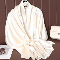 Pañuelo De Seda Lujoso Para Mujer En Color Sólido Moda Comodidad Y Versatilidad Shawl Muffler Neckerchief Bandanna Para Exterior - details 7