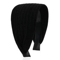 Headband Ancho Para Mujer Accesorio De Pelo Con Detalle De Enredo Fashionable Negro Terciopelo Cubierta Extra Para Mujer - details 5
