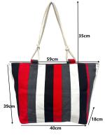 MEJORADA TOTE BAG Grande Rayas Multicolor – BOLSO DE PLAYA de Lona con Asas de Cuerda, Capacidad Extra, 6 Colores Disponibles - details 12