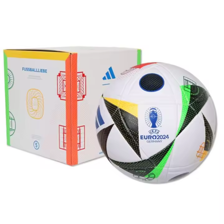 Football adidas Fussballliebe Euro24 League Box IN9369 balón Adidas Fussballliebe Euro24 League Box, ideal para ligas y torneos, con una estructura resistente y un diseño llamativo. - 1