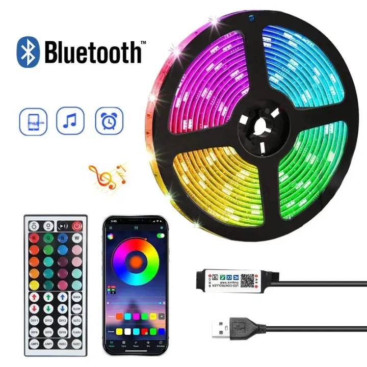 Lámpara De Tira LED RGB3535 Infrarrojo Control Bluetooth DC5V Síncrona Con Música Cambio De Color USB Para Decoración Exterior Luces SMD 3000K Vida Útil 50000h - 1