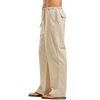 Pantalones De Lino Para Hombre Estilo Casual Con Varios Bolsillos Corte Recto Ligero De Peso Transpirable Para Primavera Otoño Verano Disponible En 5 Colores - details 12
