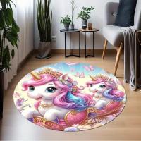 Alfombra Redonda Lavable Disney MINISO Antideslizante Para Sala De Estar Dormitorio Comedor Decoración Hogar Habitación Infantil Tapete De Poliéster Moderno - details 3