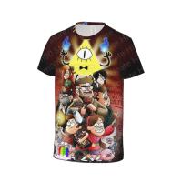 Camiseta De Terciopelo Con Diseño De Bill Cipher De Gravity Falls Para Niños Y Varones Moda De Calle Veraniega Manga Corta Ropa Para Padres E Hijos - details 2