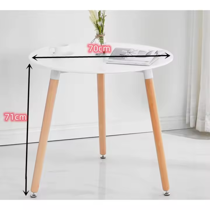 Mesa de comedor nórdica de redondo pata ancho comedor  para cocina, escritorio de estudio para el hogar,  mesa de centro de madera moderna, mesa redondo de oficina y conferencia, 60, 70 ,80cm - 1