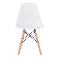 ORION91 Silla ORION91 Polipropileno Color Blanco y Patas en Madera Haya 46,5 x 48 x 82 cm Comedor Oficina Salón Teletrabajo Cocina – SpazioLuzio - details 1