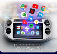 AWESAFE inalámbrico CarPlay Android Auto Radio para VW Volkswagen Tiguan 2006 2007 2008 2009 2010 2011 2012 2013 2014 2015 2016 coche reproductor multimedia GPS 2 din autoradio volante controles RDS Bluetooth - details 12