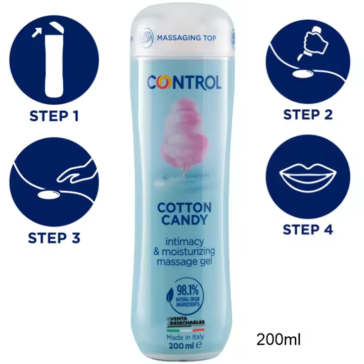 Control Lubricante Control Cotton Candy Gel Masaje 3 en 1 - 200 ml 8058664162321 - 1