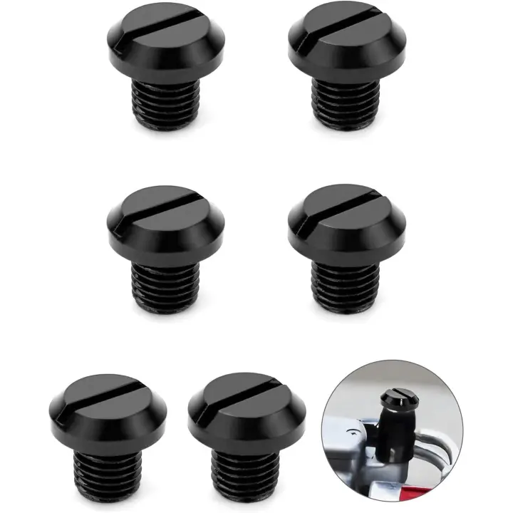 6Pcs Motorcycle Mirror Hole Blanking Screws Aluminium Alloy Mirror Hole Plugs M10x1.25 Left & Right Thread for Most Motorcycles - 1