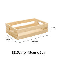 CM - Cajas Decorativas de Madera de Pino Natural. Tamaño: 22,5x15x6 cm. Packs a Elegir de 4 y 8 Cajitas. Con Asas. Para Guardar Objetos o como Adorno y Diseño del Hogar o Jardín - details 0