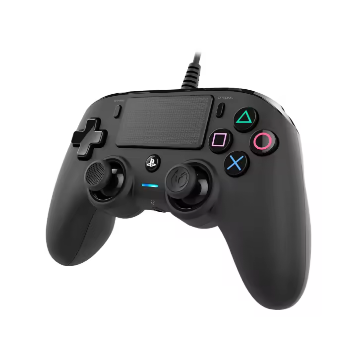 Mando Nacon Con Cable Negro para PS4 (Edición española) - 1