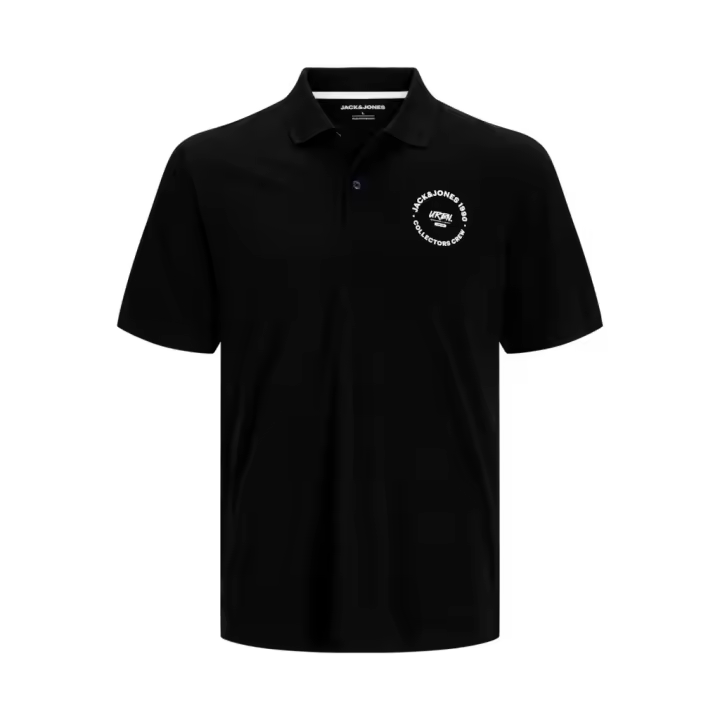 Jack & Jones Simon Polo Manga Corta Color Negro - Comodidad Y Calidez - 1