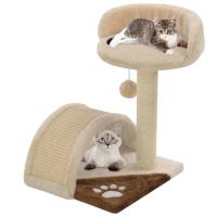 vidaXL Rascador para Gatos con Poste de Sisal 40cm y Mascotas Color Beige y marrón,  Beige, y mas - details 0