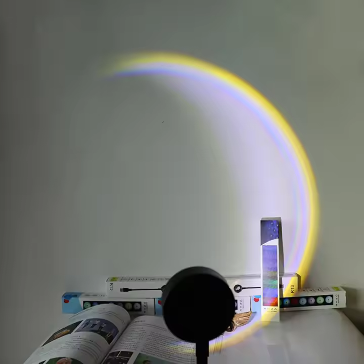 Lámpara De Noche LED USB Con Proyector De Rainbow Y Neón Para Decoración De Habitación Luz De Ambiente Para Fotografía Y Regalo - 1