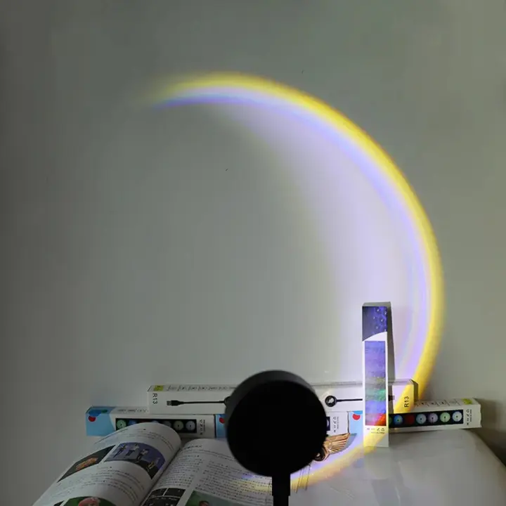 Lámpara De Noche LED USB Con Proyector De Rainbow Y Neón Para Decoración De Habitación Luz De Ambiente Para Fotografía Y Regalo - 1