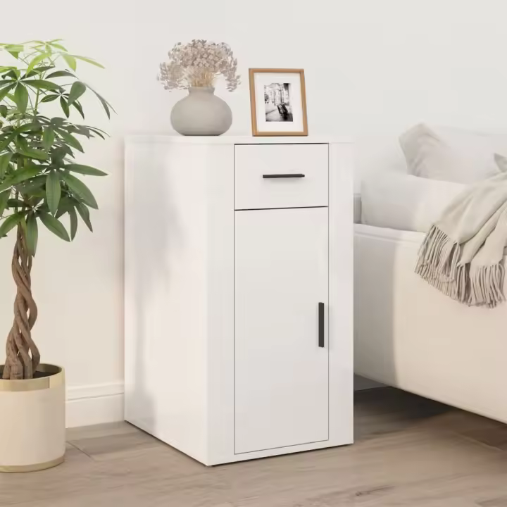 Muro de escretorio Blanco Pulido 40x49x75cm Madera Multicapa - 1