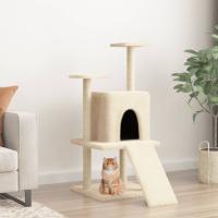 vidaXL Rascador para Gatos con Postes de Sisal Árbol Torre de Escalada Color Crema,  Gris claro,  Gris oscuro y mas - details 0