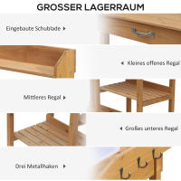 Mesa de Plantación Mesa de jardinero con bañera de Madera de Abetado H112cm para jardinería y el Servicio de Plantas, estable y resistente a la intemperie - details 5