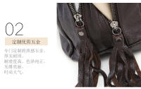 Bolso Retro Para Mujer Motingsome De Cuero Genuino De Primera Calidad Con Borla Gran Capacidad Estilo Clásico Moda Satchel - details 11