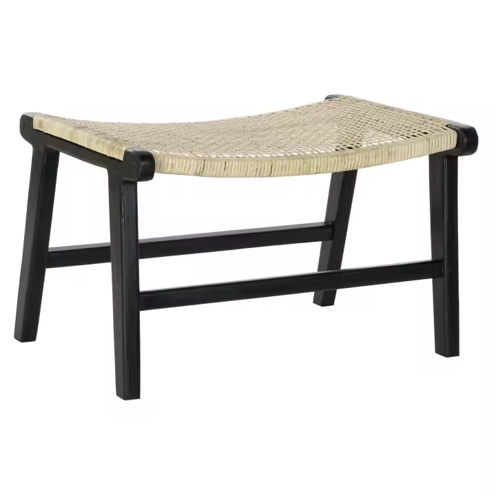 DESCALZADORA TECA RATAN 65X47X40 NEGRO FIJALO MB182319 - 1