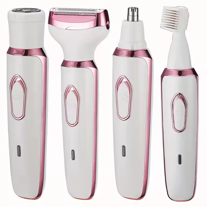 Depiladora corporal 4 en 1 para depilación de axilas, Afeitadora eléctrica para pelo de piernas y bikini, afeitadora de tijera, recortadora para mujeres - 1