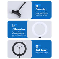 Anillo De Luz LED Para Autoconexión 10 Pulgadas Con Soporte Para Grabación De Video Transmisión En Vivo Lámpara De Iluminación Fotográfica - details 5