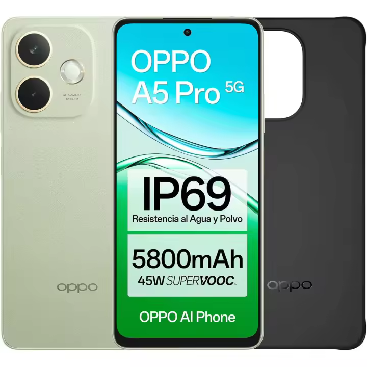 OPPO A5 Pro 5G - Smartphone Libre con IA, 8GB RAM + 256GB, Pantalla 6.67" 120Hz, Cámara 50MP, Batería 5800, Carga Rápida 45W, Versión Española, Funda incluida - 1