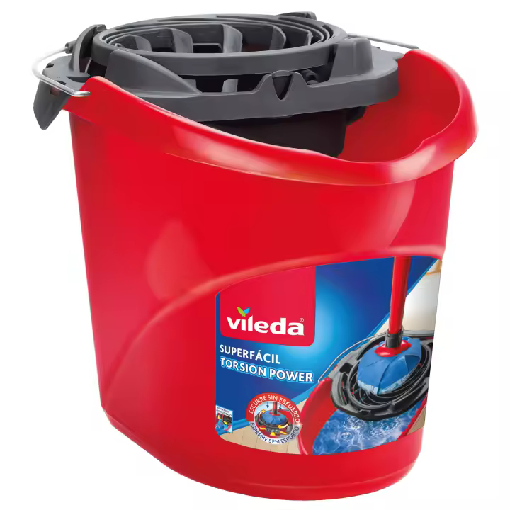 Vileda | Cubo Super Fácil | Escurridor con diseño ergonómico para menor esfuerzo | Compatible con fregonas Vileda | Capacidad óptima para una limpieza eficaz | Asa resistente para mayor comodidad. - 1