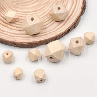 30/20/15Pcs Cuentas De Madera Octogonales Con Agujero Único Facetadas Naturales Ocho-lados Cuentas De Madera Despintadas Para Manualidades DIY - details 3