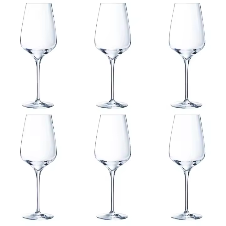 CHEF & SOMMELIER SUBLYM Caja 6 Copas Vino Cristalin 55CL Transparente Brillo Fabricado en Francia - 1