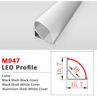 Tira LED 50CM Con Perfil De Aluminio Y Diffusor PC Para Cubierta Negro Plateado Para Lámpara Lineal De Barra Armario 8mm/10mm/12mm Decorativa - details 5