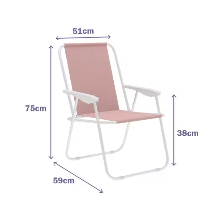 Marbueno Silla Plegable Surtido Acero Playa y Piscina 59X51X75 cm 10169 - 1