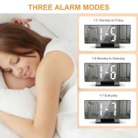 Reloj despertador LED ajustable, pantalla de hora y temperatura de 12/24 horas, alimentación por USB, adecuado para personas que duermen profundamente, para uso en el hogar y la oficina. - details 4