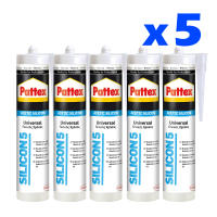 Pack de 5 cartuchos Silicona Blanca Universal Pattex Silicon 5 | Adhesivo sellador ideal exteriores | Color blanco - details 1